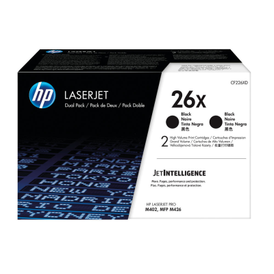 HP 26X High Yield Black LaserJet Toner Cartridge (2 Pack)