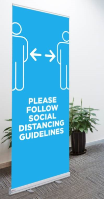 Social Distancing Pull Up Banner - 800mm x 2m