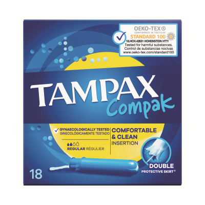 Tampax Compact Regular Applicator Tampons Box x18