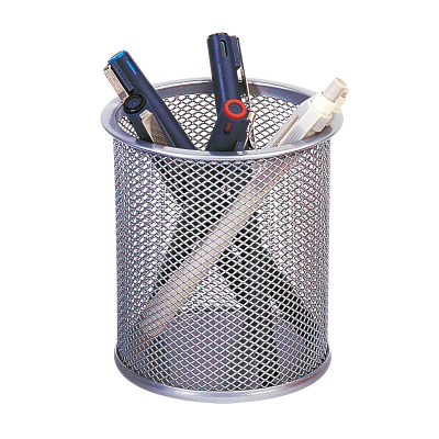 Mesh Pen Pot Silver