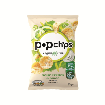 Popchips Crisps Sour Cream and Onion Share Bag 85g