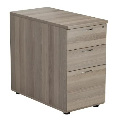 3 Drawer Desk High Pedestal 404x800x730mm Grey Oak