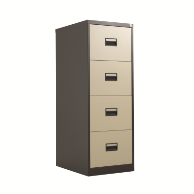 4 Drawer Steel Filing Cabinet 465x620x1300mm Coffee/Cream 5487728