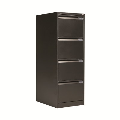 Bisley 4 Drawer Filing Cabinet Lockable 470x622x1321mm Black BS4E BLACK