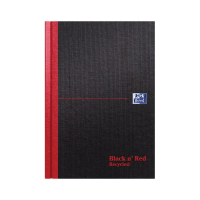 Black n' Red A5 Casebound Ruled Recycled Hardback Notebook