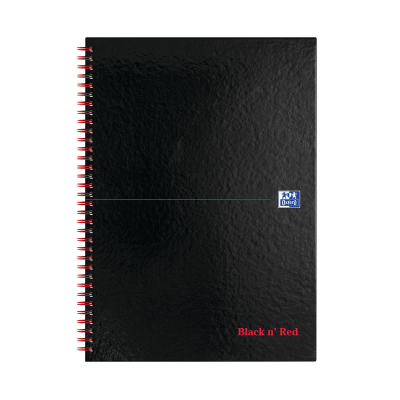 Black n Red A4 5mm Square Hardback Notebook