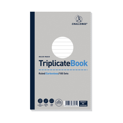 Challenge Carbonless Triplicate Book 100 Sets 210x130mm