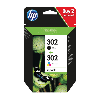 HP 302 Ink Cartridges Black/Tri-Colour (Pack of 2)