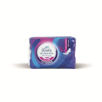 Lil-Lets Supersoft Sanitary Pads Night Ultra with Wings x10