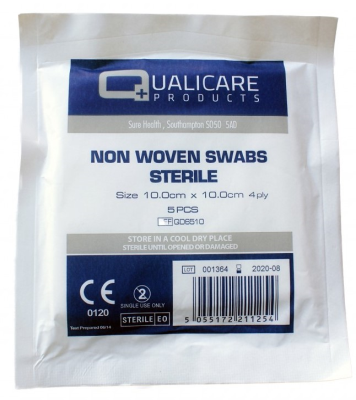 Sterile 4 Ply Non-Woven Gauze Swabs 5cm X 5cm