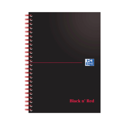 Black n' Red Wirebound Notebook 100 Pages A5