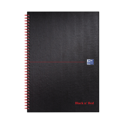 Black n' Red A4 Wirebound Ruled Hardback Notebook