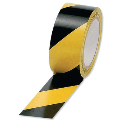 Hazard Warning Tape Black/Yellow, 50mm x 33m