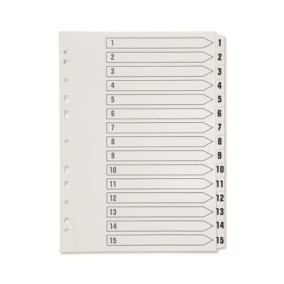 Q-Connect 1-15 Index Multi-punched Polypropylene White A4 KF01355