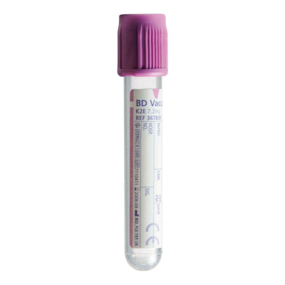 BD Vacutainer K2 EDTA Tubes Lavender Hemogard Closure 3ml