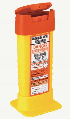 Sharpsguard Orange Sharps Bin 0.6 Litre