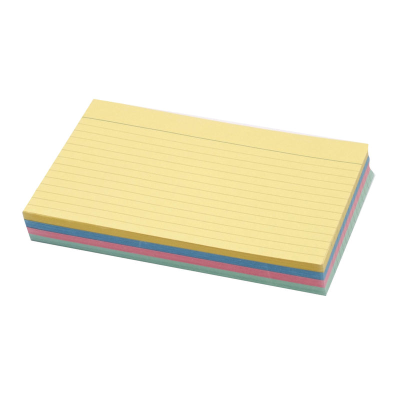 Ruled Record Cards, Assorted Colours 6x4" (152x102mm)