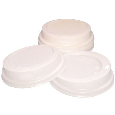 Disposable Sip Through Lids for Paper Cups, White, 90 mm