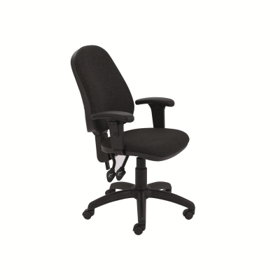 High Back Operator Chair Height Adjustable Arms Black BAN2800BK+AC1040