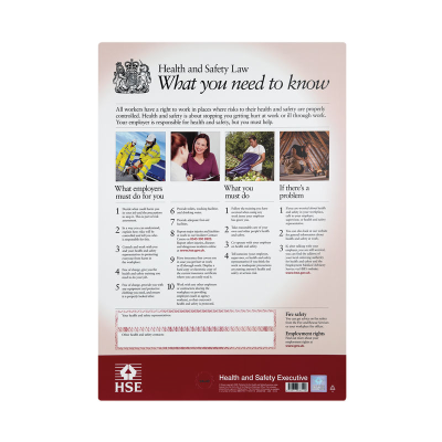 Health & Safety Fire Risk Laminated Office Poster