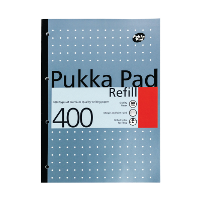 Pukka Pad Ruled Metallic Four-Hole Refill Pad Side Bound 400 Pages A4