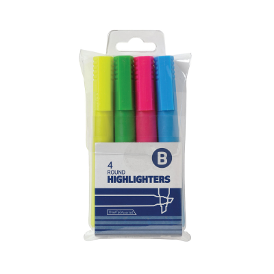 Round Chisel Highlighter Assorted Wallet