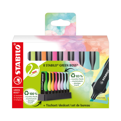 Stabilo Green Boss Highlighter Desk Set Assorted