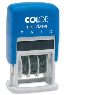 Colop S160 Self-Inking Mini Date Stamp 2 Coloured