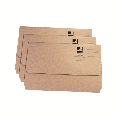 Q-Connect Document Wallet Foolscap Buff