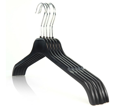 Adult Black Strong Plastic Clothes Hangers 43cm