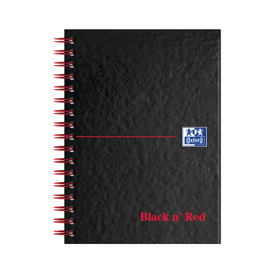 Black n Red A6 Wirebound Ruled Hardback Notebook