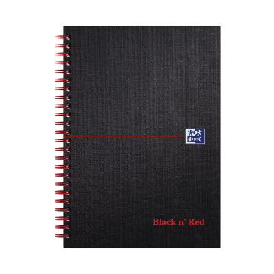 Black n' Red A5 Wirebound Ruled Hardback Notebook