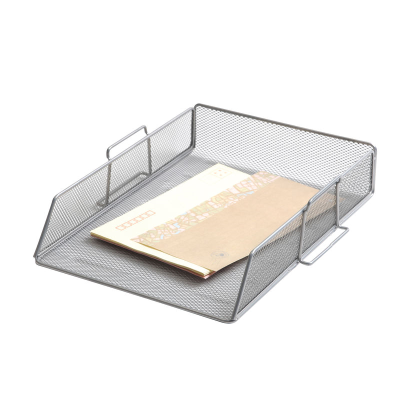 Mesh A4 Single Letter Tray Silver