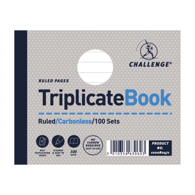 Ruled Triplicate Book 102 x 127mm