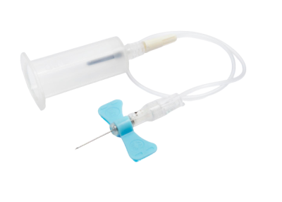 BD Push Button Blood Collection Set with Holder Light Blue - 23G with Holder