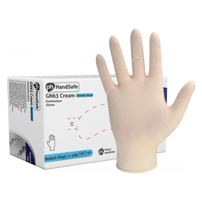 Synthetic Stretch Vinyl Powder Free Exam Gloves Small