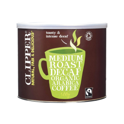 Clipper Fairtrade Organic Decaffeinated Coffee Tin 500g