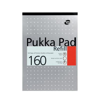 Pukka Pad Ruled Metallic Four-Hole Refill Pad Top Bound 160 Pages A4