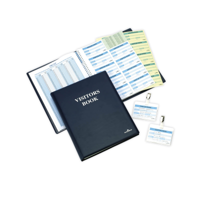 Durable Visitors Book with 300 Badge inserts