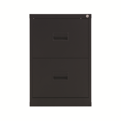 TC 2 Drawer Steel Filing Cabinet 467x618x698mm Black TCS2FC-BK