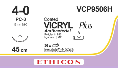 Coated Vicryl Plus Violet 4-0 45cm VCP9506H