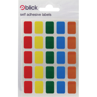 Assorted Coloured Labels 12x18mm