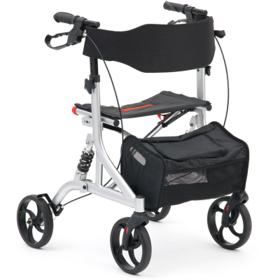 Mobility Rollator Aluminium Suspension Rollator - Silver