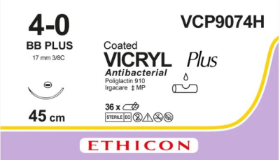 Coated Vicryl Plus 4-0 45cm ETVCP9074H