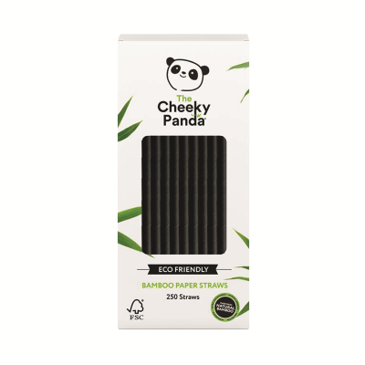 Cheeky Panda Bamboo Paper Straw Black