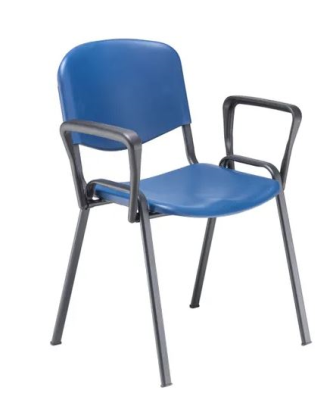 Club Stacking Chair with Arms Blue