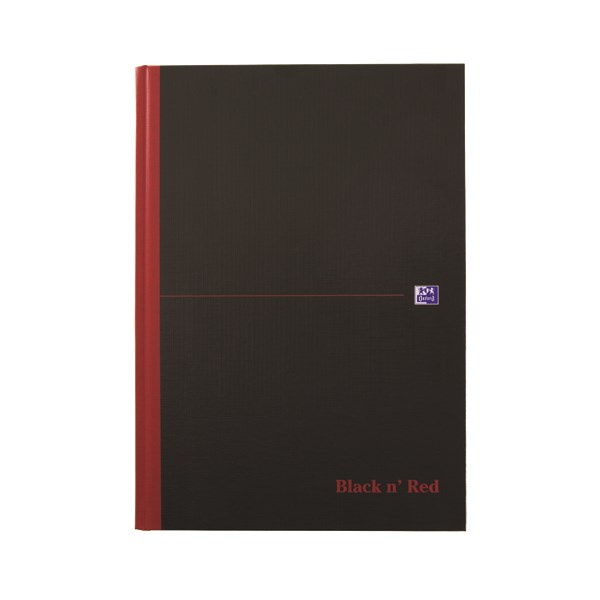 Black n Red A4 Casebound Notebook Ruled A-Z | Medical Supermarket