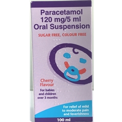 [AMB] (POM) Paracetamol Suspension - 120mg/5ml - 100ml Bottle - (Pack 1) | Medical Supermarket