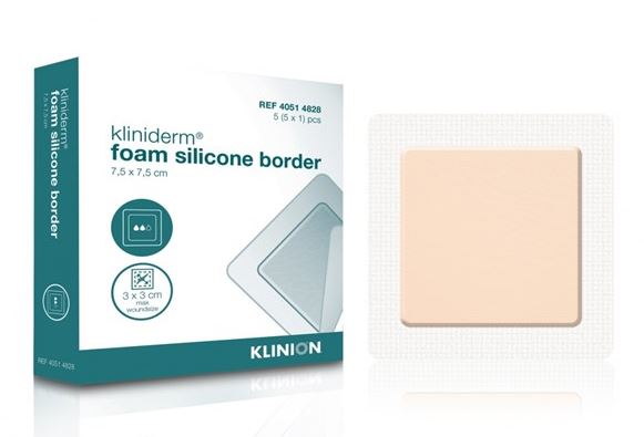 Kliniderm Foam Silicone Border Dressing 7.5cm x 7.5cm | Medical Supermarket