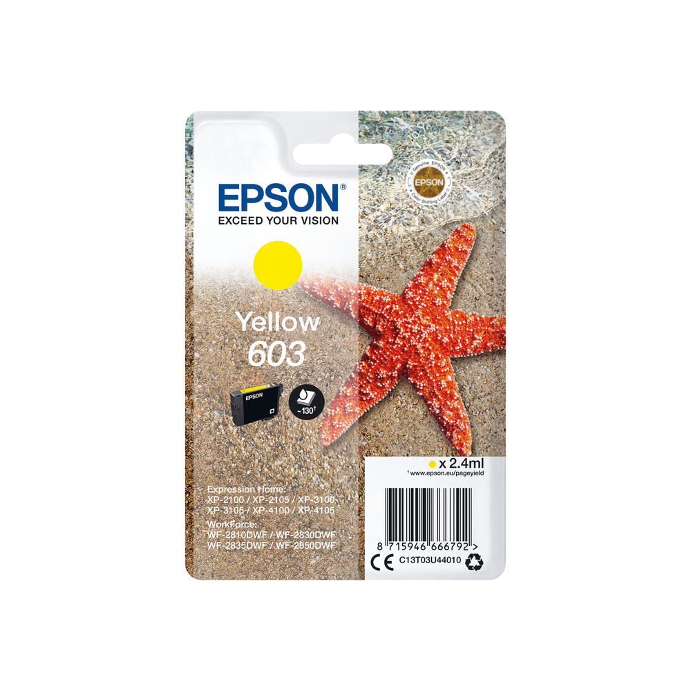 Starfish Singlepack Yellow 603 Ink | Medical Supermarket